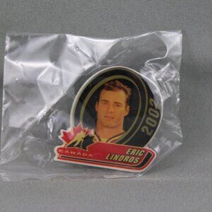 Team Canada Hockey Pin - 2002 Olympic Pin Eric Lindros - Celluloid Pin
